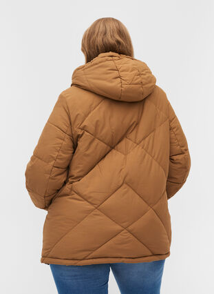 Veste d'hiver tendance avec capuche et poches, Rubber, Model image number 1