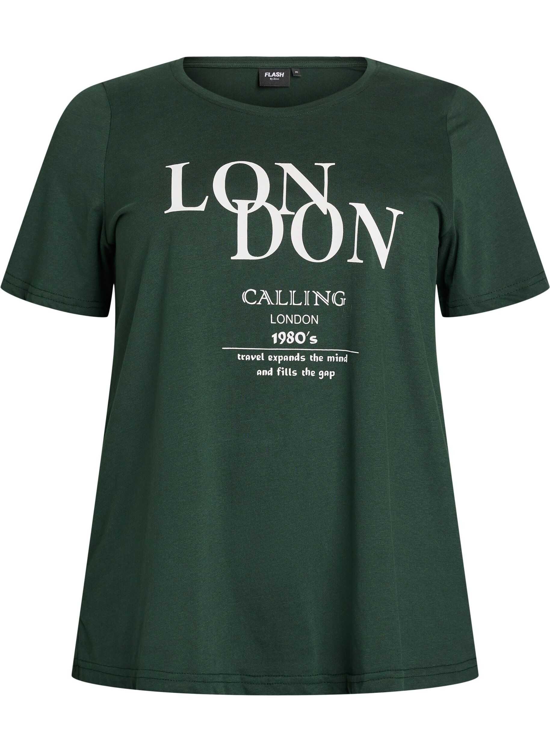 ZizziT-shirt met print, Groen, Packshot image number 0