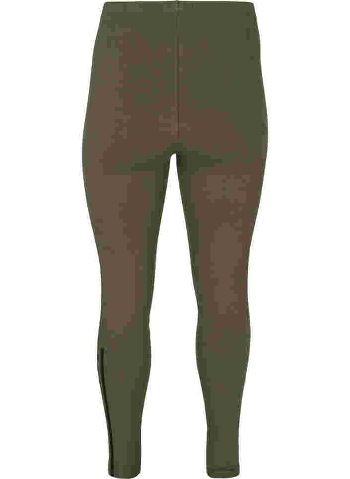 Legging en coton avec détails imprimés, Ivy Green, Packshot image number 1