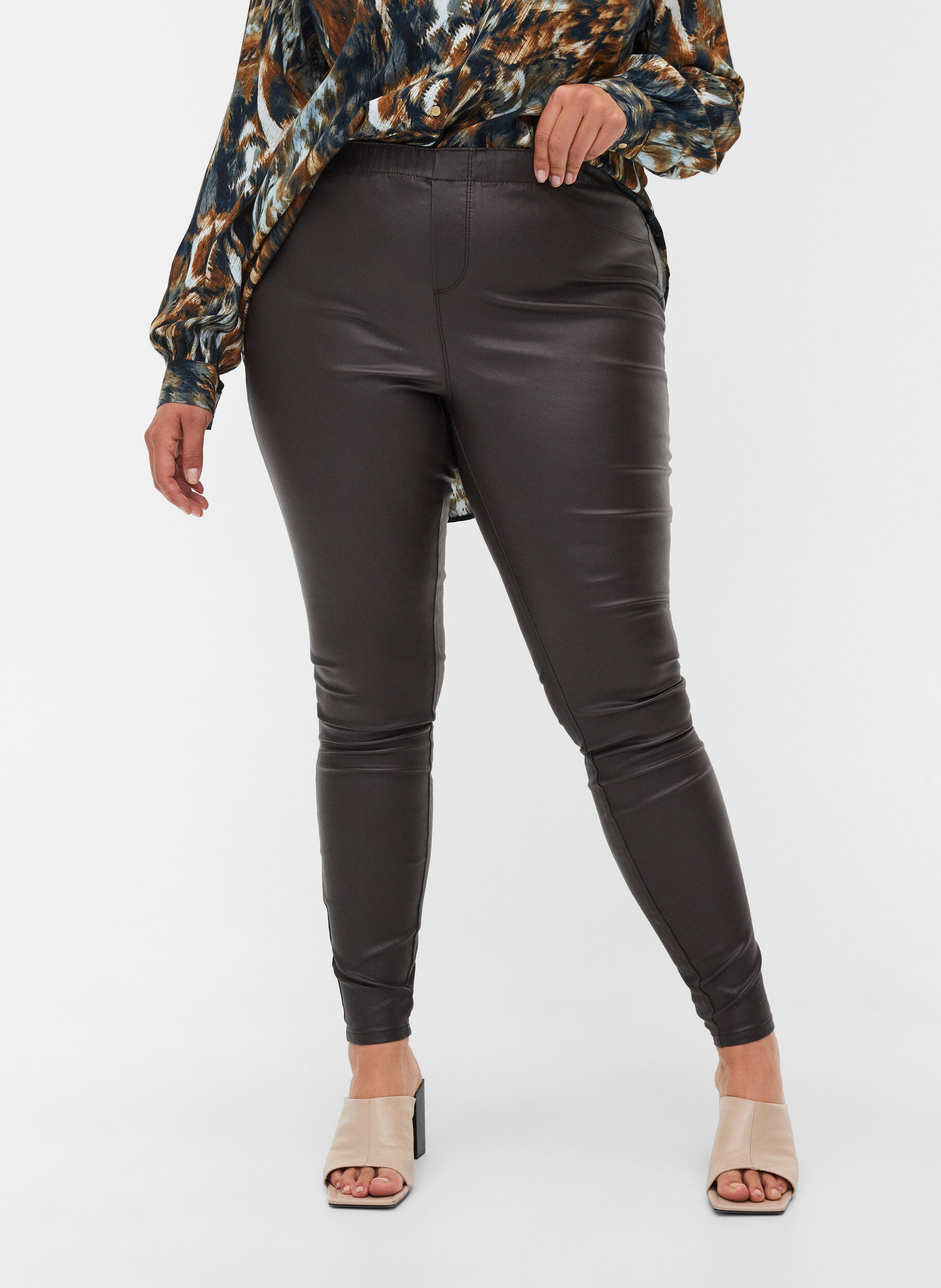 ZizziCoated legging, After Dark, Model image number 2