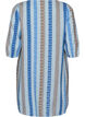 Robes courtes en lin et viscose &agrave; manches 3/4, Bleu, Packshot image number 1