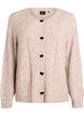 Cardigan met strikknopen en opengewerkt patroon, Beige, Packshot image number 0