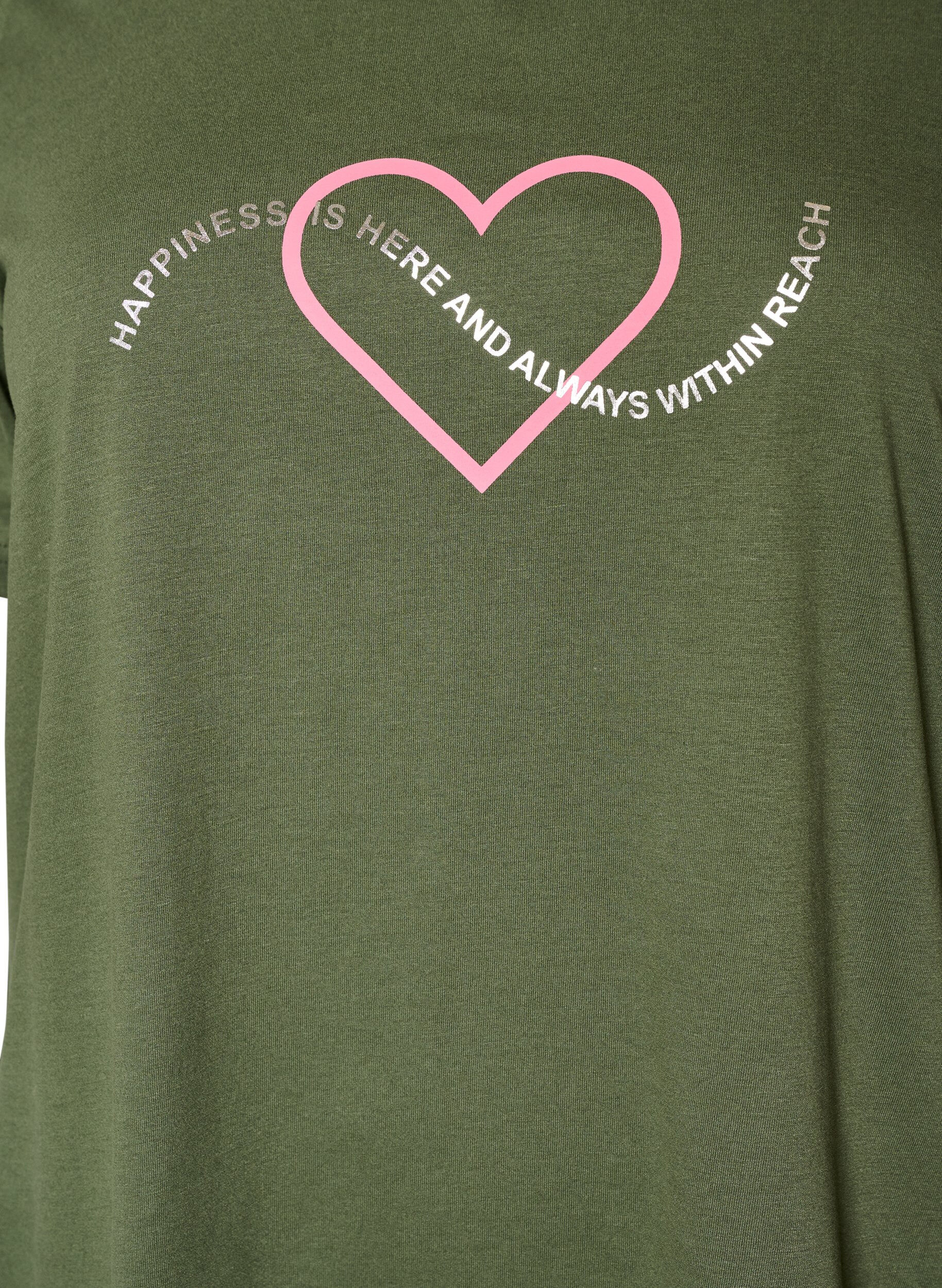ZizziT-shirt met motief, Groen, Packshot image number 2