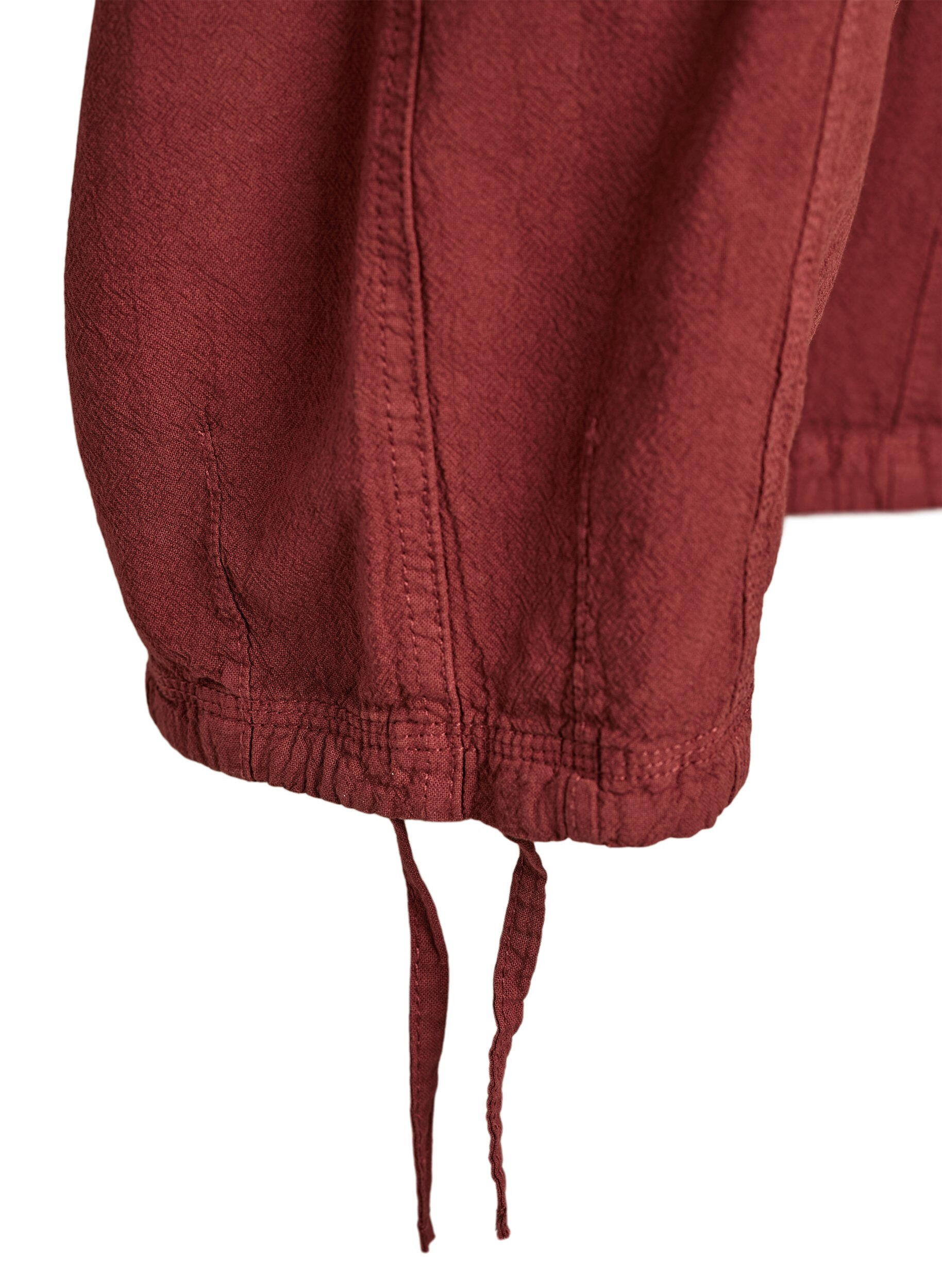 ZizziPantacourt en coton, Bordeaux, Packshot image number 3