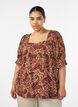 Viscose blouse met paisleymotief en een vierkante halslijn, Bruin, Model image number 0