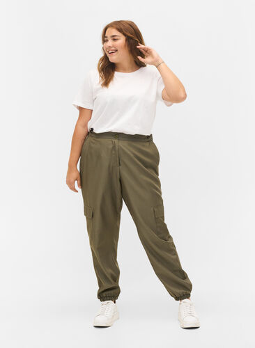 Pantalon cargo avec poches, Dusty Olive, Model image number 0