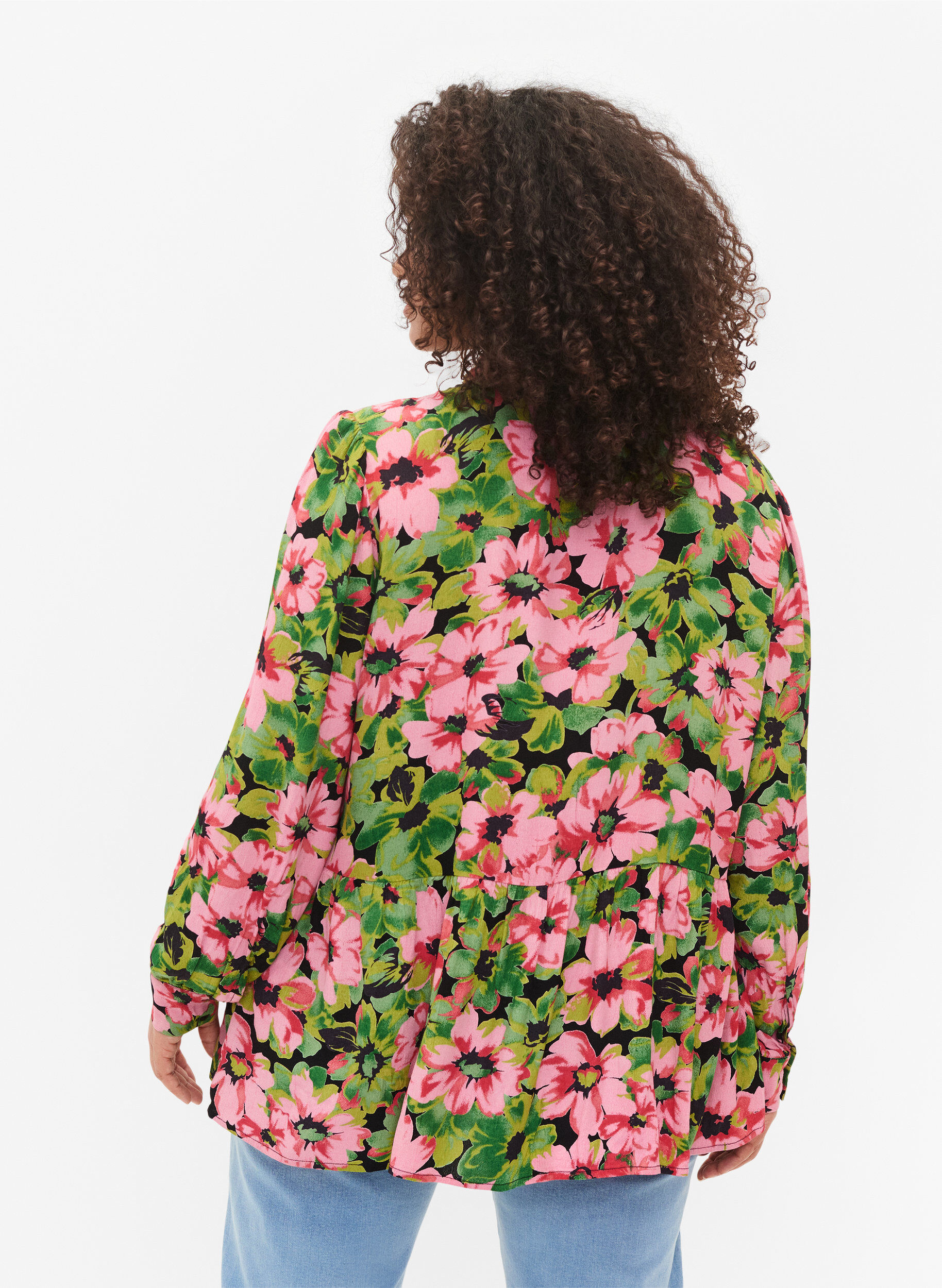ZizziGebloemd overhemd van viscose, Pink G. Flower AOP, Model image number 1