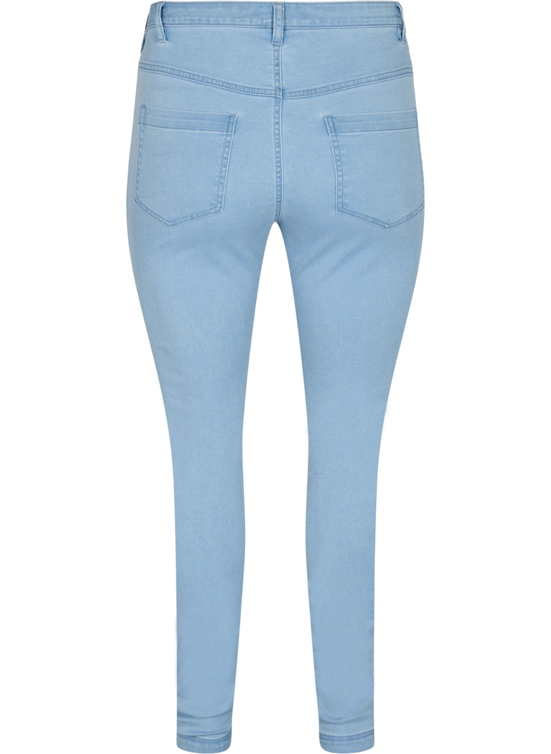 ZizziSuper slim Amy jeans met hoge taille, Ex Lt Blue, Packshot image number 1