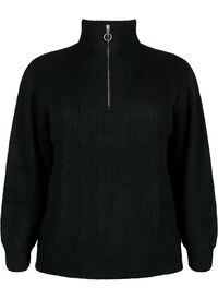 FLASH - Pull en tricot avec col haut et fermeture éclair