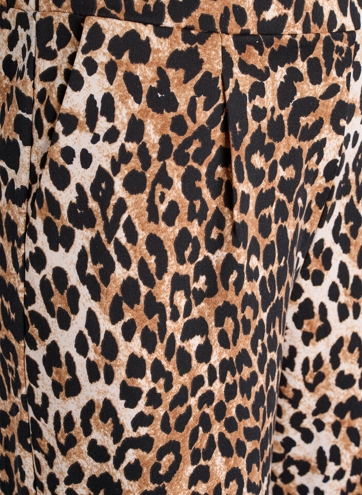 Luipaardprint broek met straight-fit, Bruin, Packshot image number 2