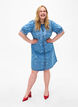 Denim jurk met geborduurde harten, Light blue denim, Model image number 2