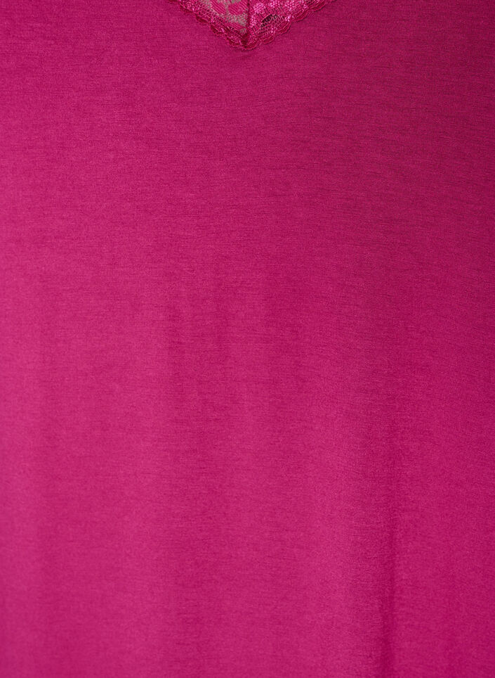 Nuisette en viscose avec dentelle et fentes, Bordeaux, Packshot image number 2