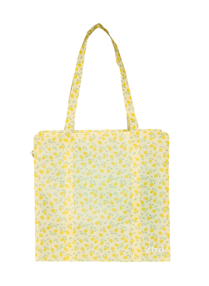 Shoppingtas met ritssluiting, Geel, Packshot image number 0