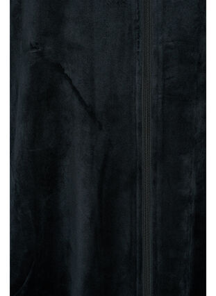 Fluweel ochtendjas met rits, Black, Packshot image number 3