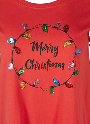 T-shirt de Noël en coton, Tango Red Merry, Packshot image number 2