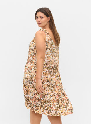 Midi-jurk met print in viscose, Curry Graphic AOP, Model image number 1