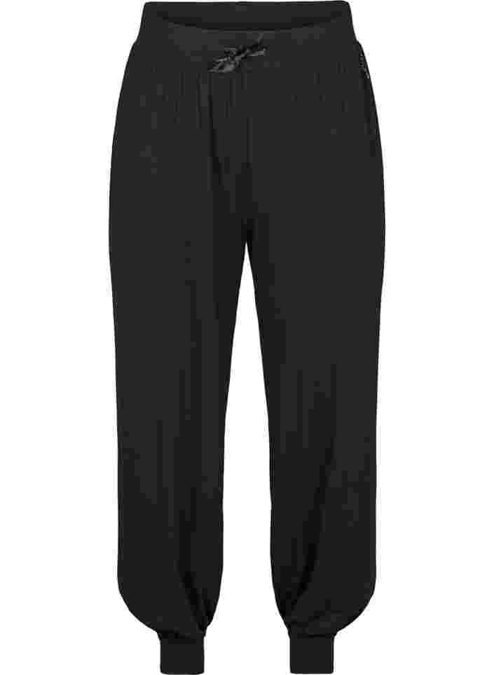 Pantalon d'entraînement ample en viscose, Black, Packshot image number 0