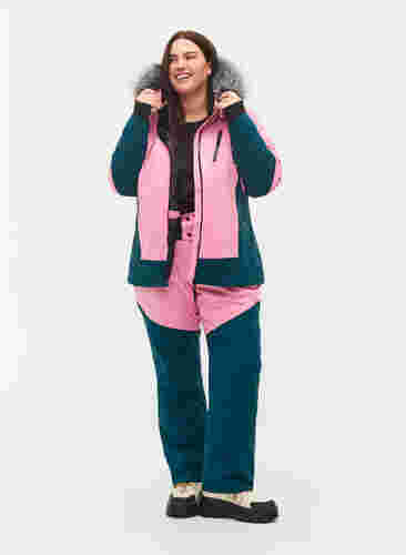 Veste de ski avec capuche détachable, Sea Pink Comb, Model image number 4
