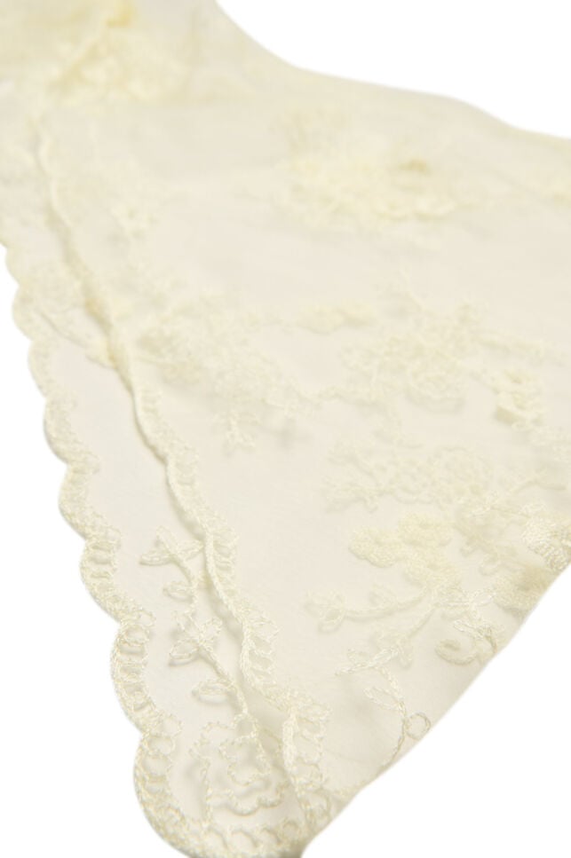 Driehoekige kanten sjaal, Beige, Packshot image number 1