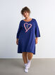 Chemise de nuit en coton bio &agrave; motif de No&euml;l, Bleu, Model image number 1