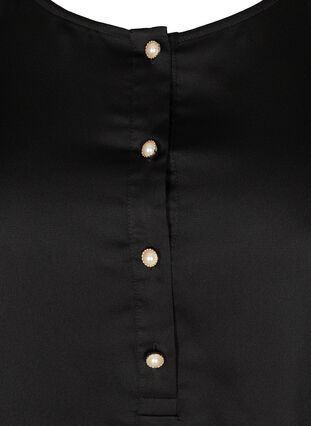 Blouse à manches longues avec boutons féminins, Black, Packshot image number 2