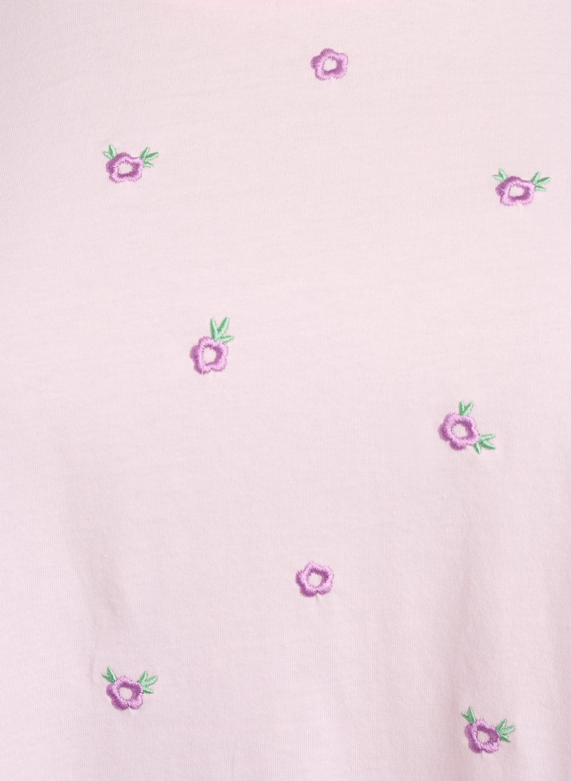 Zizzi T-shirt en coton biologique avec motifs brod&eacute;s, Rose, Packshot image number 2