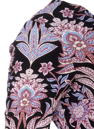 Robe en viscose imprimée avec smock, Black Graphic Flower, Packshot image number 2