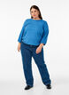 Blouse met textuur en 3/4 mouwen, Blauw, Model image number 1