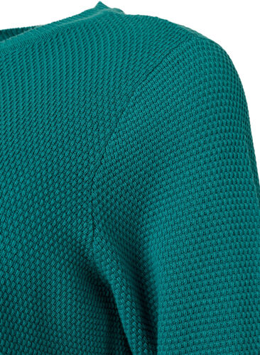 Blouse en coton tricoté avec structure, Deep Lake, Packshot image number 2