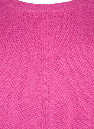 Gemêleerde pullover met zijsplit, R. Rose/White Mel., Packshot image number 2
