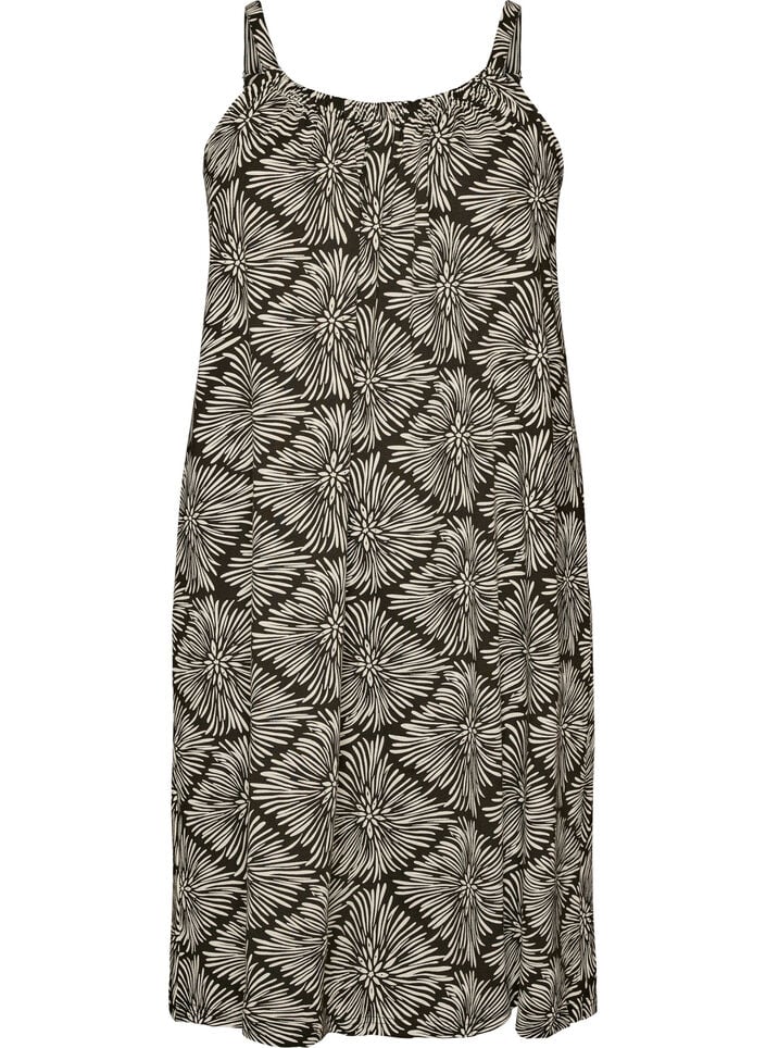 Robe &agrave; bretelles midi en coton bio, Noir, Packshot image number 0