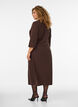 Robe en jersey avec drap&eacute; et boucle d&eacute;corative, Marron, Model image number 1