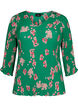 Blouse plissée à manches 3/4, Jolly Green Flower, Packshot image number 0