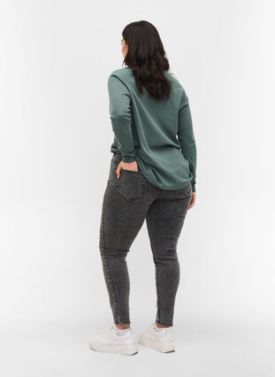 Super slim Amy jeans met hoge taille, Grey Denim, Model image number 1