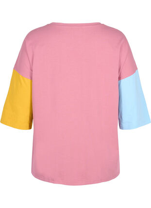 T-shirt à plusieurs couleurs à manches 2/4, Pink Blocking, Packshot image number 1