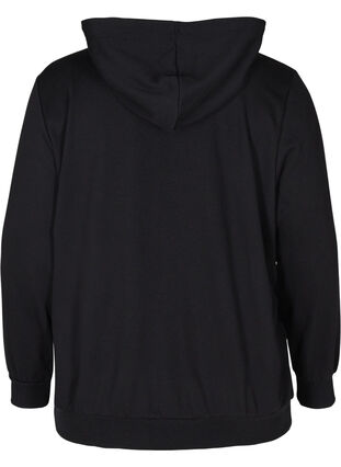 Sweatshirt met print en capuchon, Black, Packshot image number 1