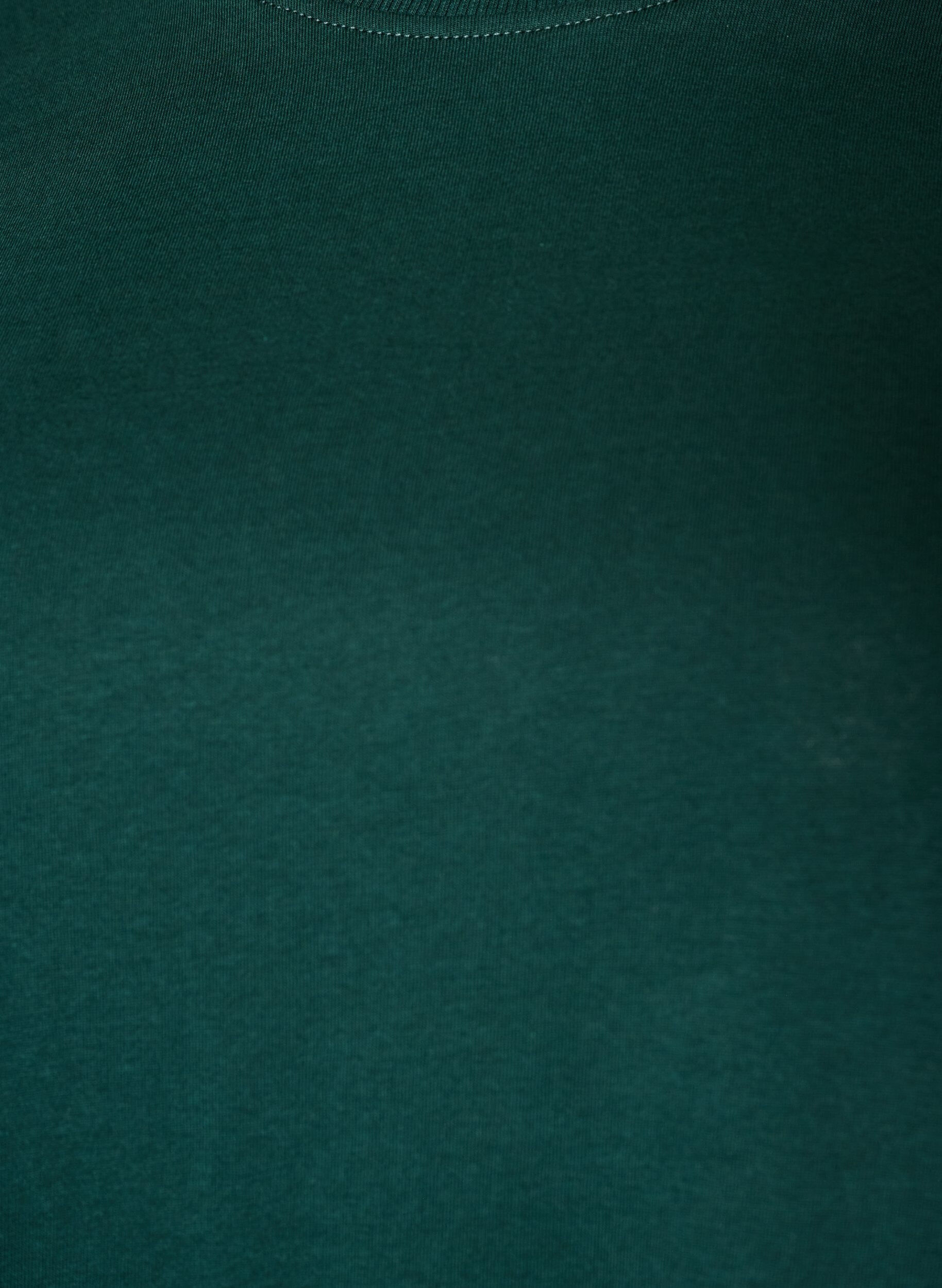 ZizziT-shirt basique en coton &agrave; col rond, Vert fonc&eacute;, Packshot image number 2