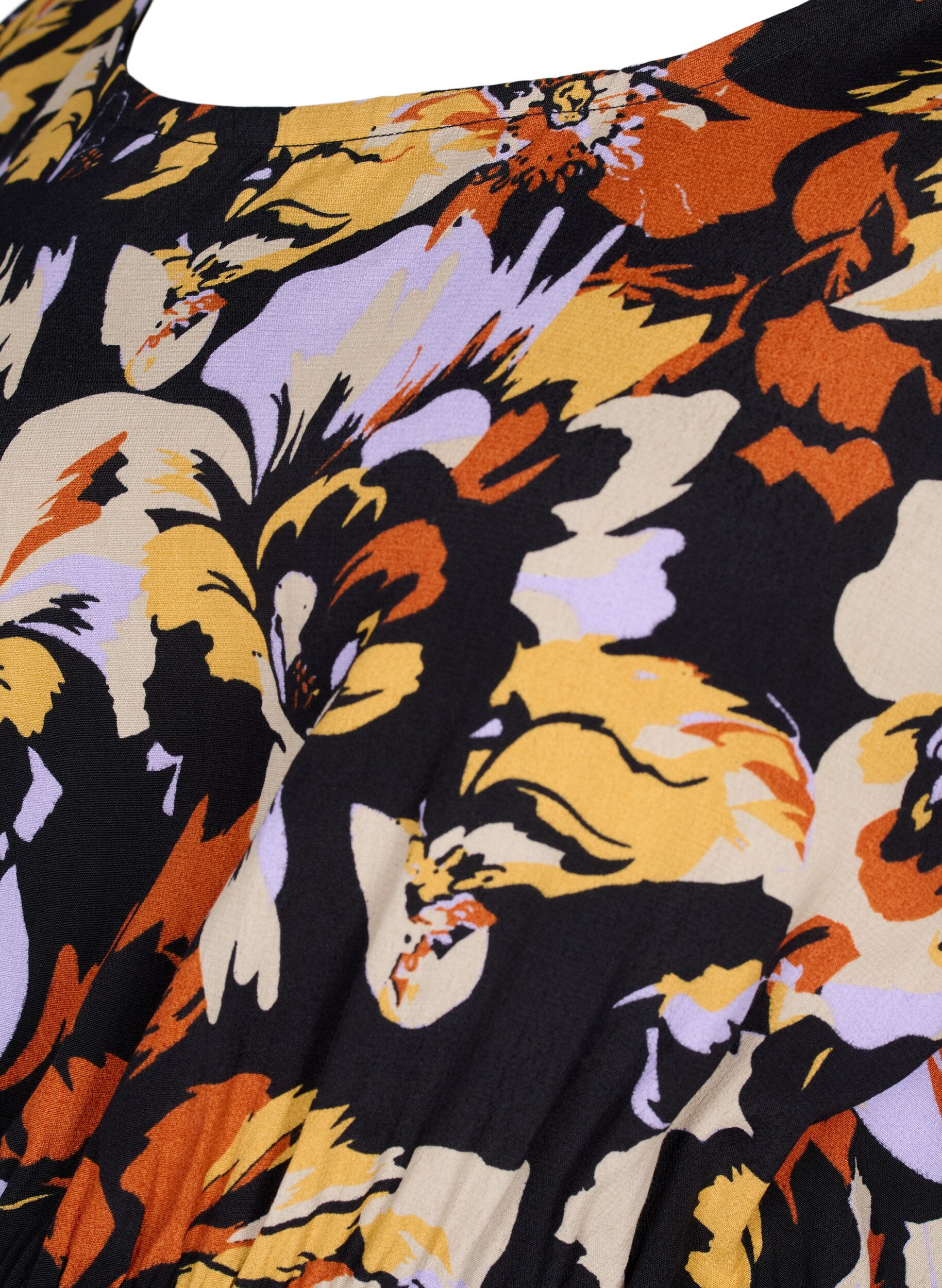 ZizziViscose zwangerschapstop met print, Black Flower AOP, Packshot image number 2