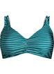 Gestreepte bikinitop met afneembare vulling, Groen, Packshot image number 0