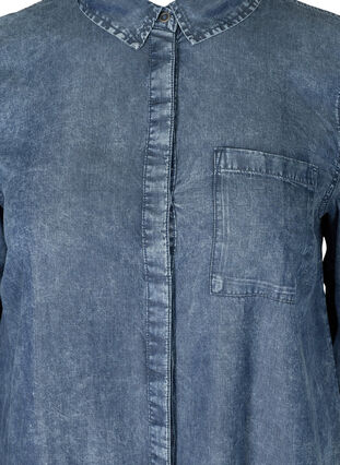 Lange blouse in lyocell, Dark blue denim, Packshot image number 2