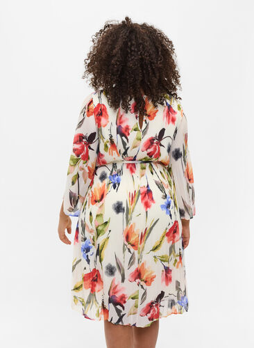 Robe plissée imprimée avec lien à nouer, Snow White AOP, Model image number 1