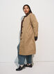 Veste mi-longue avec col en velours c&ocirc;tel&eacute;, Beige, Model image number 2