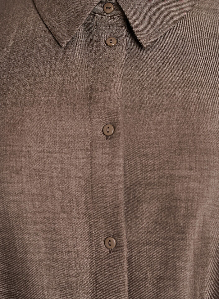 Robe chemise mi-longue avec ceinture à nouer, Marron, Packshot image number 2