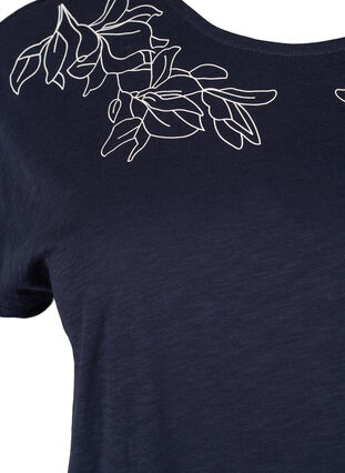 T-shirt en coton avec imprimé feuilles, Night Sky W. leaf, Packshot image number 2