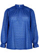  Blouse à manches longues avec texture à motifs, Deep Ultramarine, Packshot image number 0