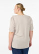 Chemisier avec d&eacute;tails boutons et manches courtes bouffantes, Beige, Model image number 2