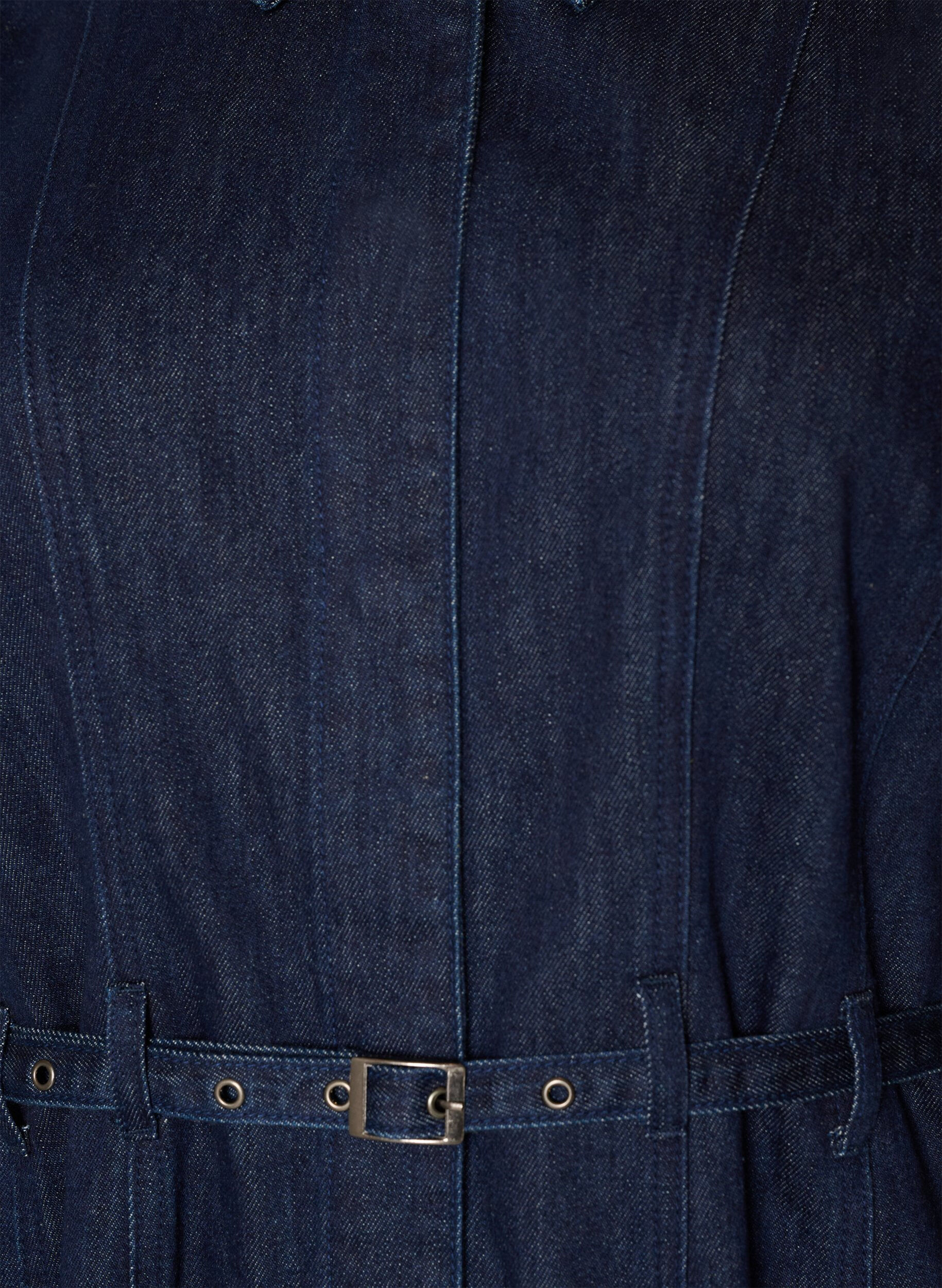 ZizziDenimjurk met riem en 3/4-mouwen, Blauw, Packshot image number 2