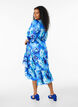 Omslagjurk met bloemenprint met 3/4 mouwen, Blauw, Model image number 2
