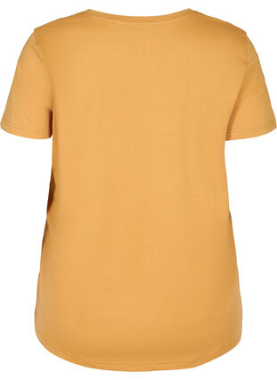Katoenen t-shirt met v-hals en print op de voorkant, Apple Cinnamon, Packshot image number 1