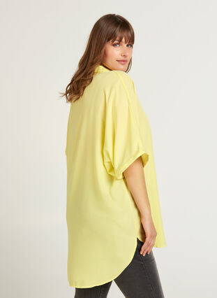 Oversized blouse met korte mouwen, Sunny Lime, Model image number 1